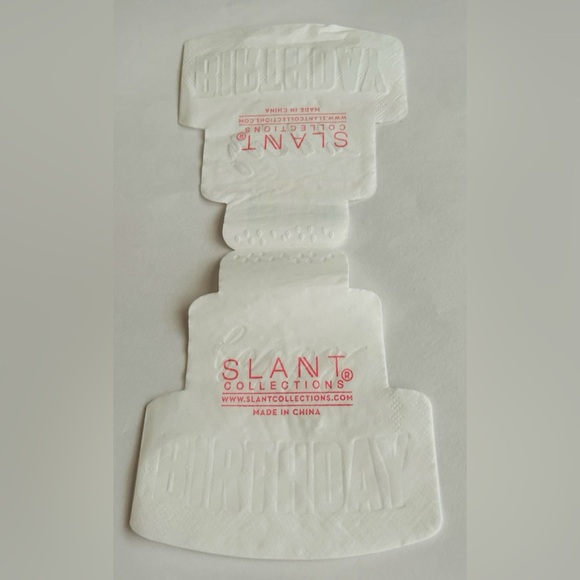 New 20 Happy Birthday Cake Shaped Napkins Gold Foil Letters Slant Collection - Picture 3 of 11